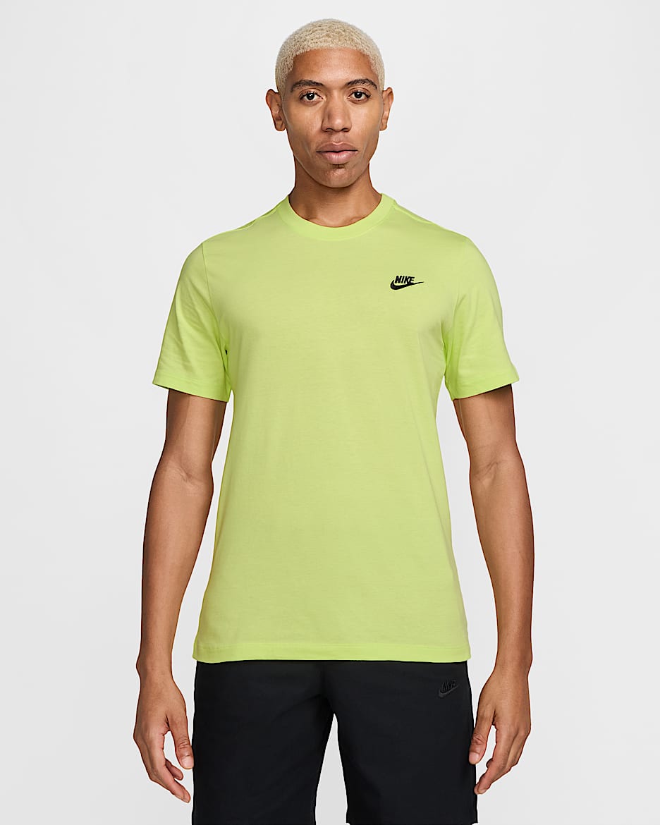 Playera para hombre Nike Sportswear Club - Toque de limón claro/Negro