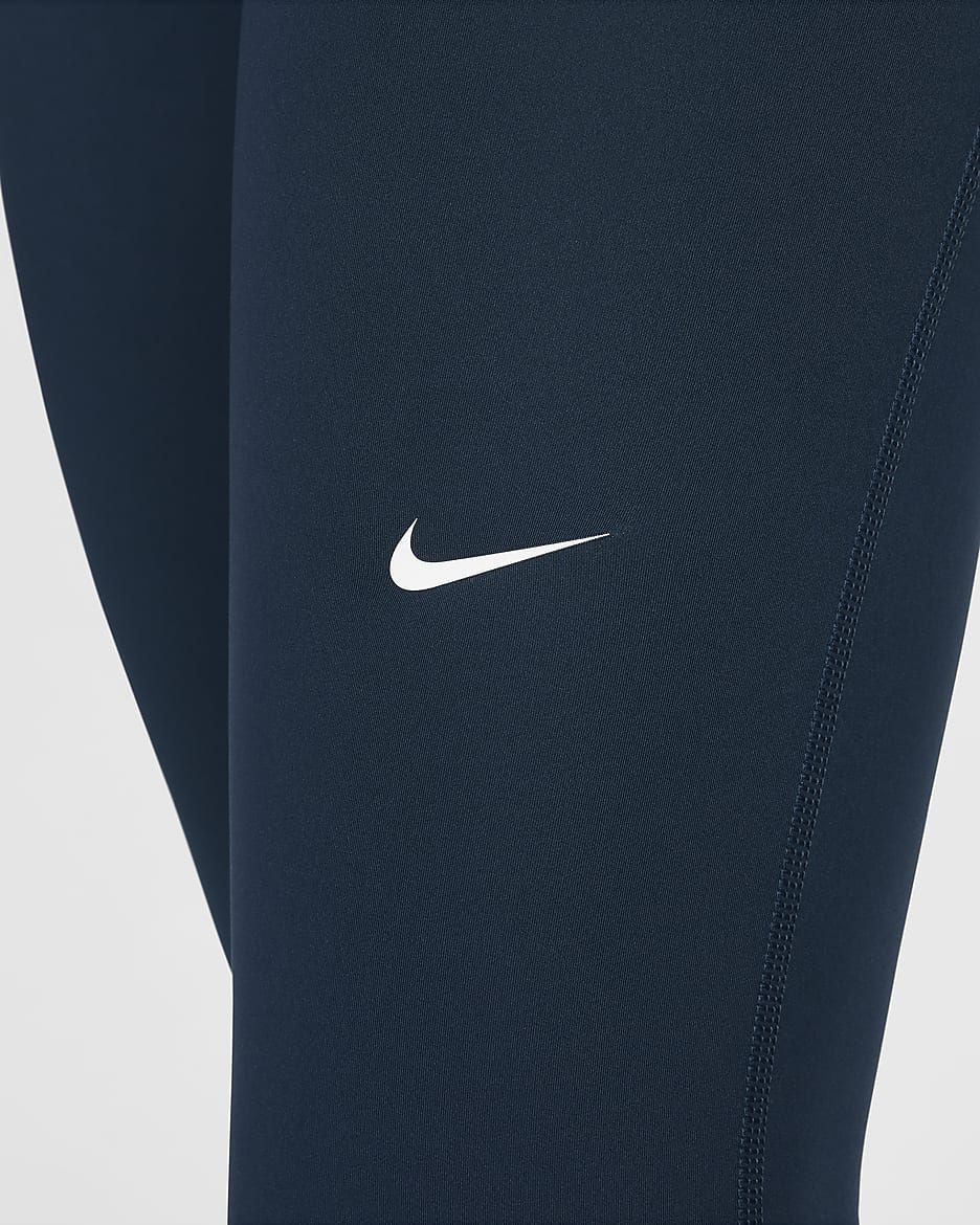 Legging taille mi-haute à empiècements en mesh Nike Pro pour femme - Armory Navy/Noir/Blanc