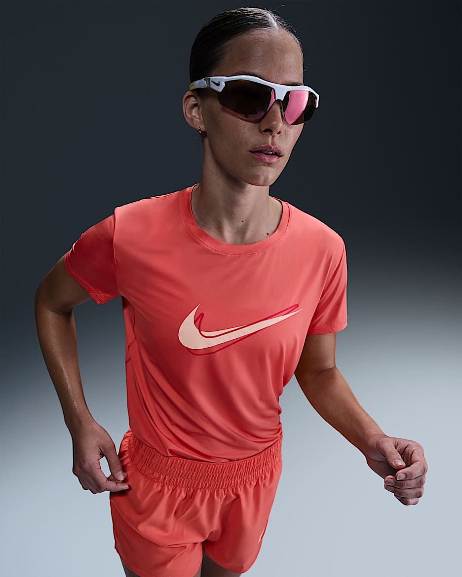 Nike One Swoosh Women's Dri-FIT Short-Sleeve Running Top - Magic Ember