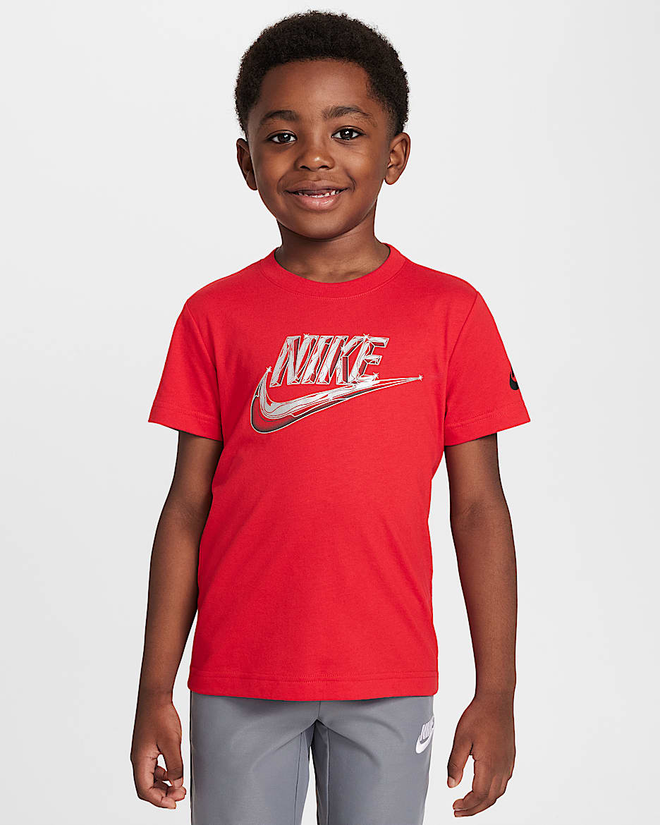 Playera Futura metalizada para niños talla pequeña Nike - Rojo universitario