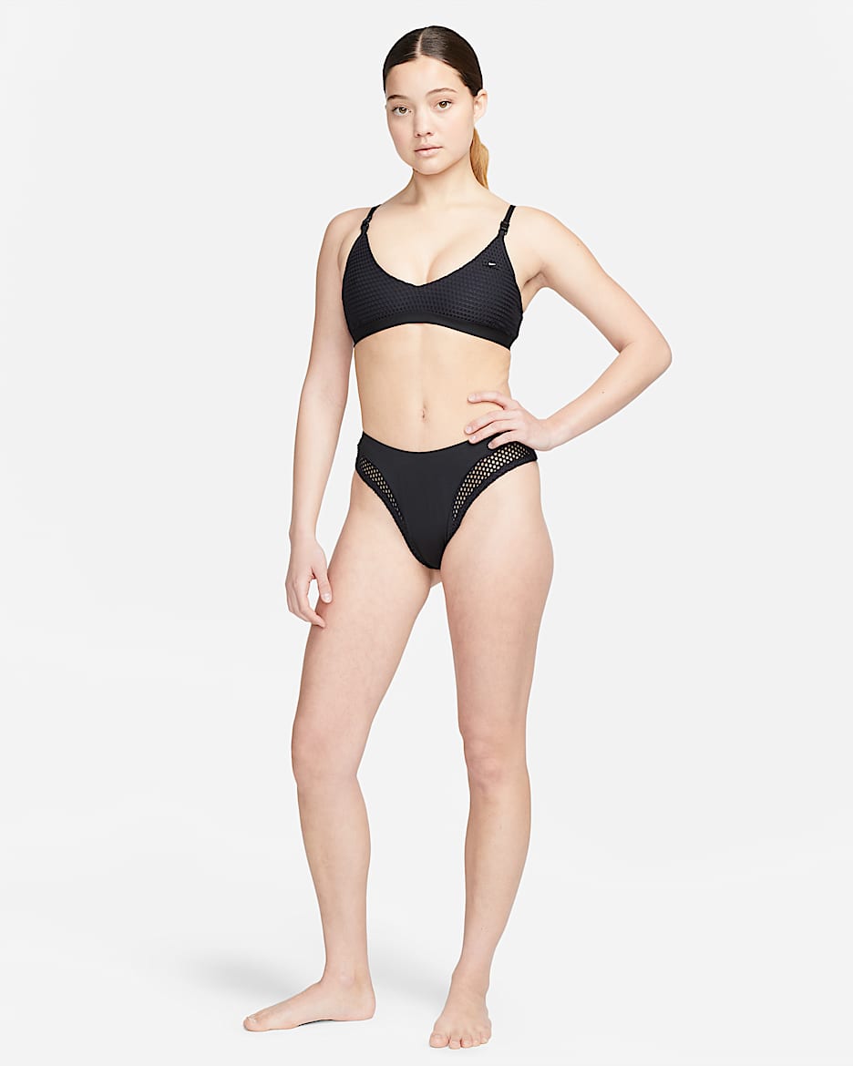 Nike Women's Cheeky Sling Bikini Swim Bottom - Black