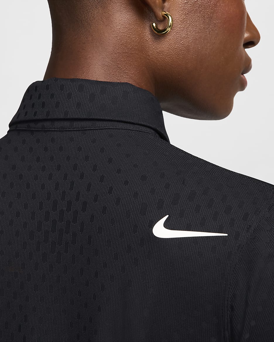 Nike Tour Women's Dri-FIT ADV Long-Sleeve Golf Polo - Black/White