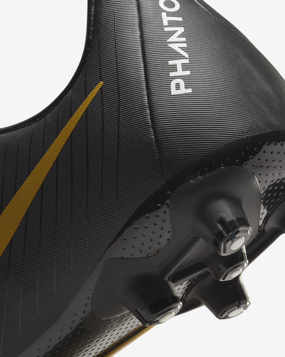 Nike Phantom GX 2 Academy HG Low-Top Soccer Cleats - White/Metallic Gold Coin/Black