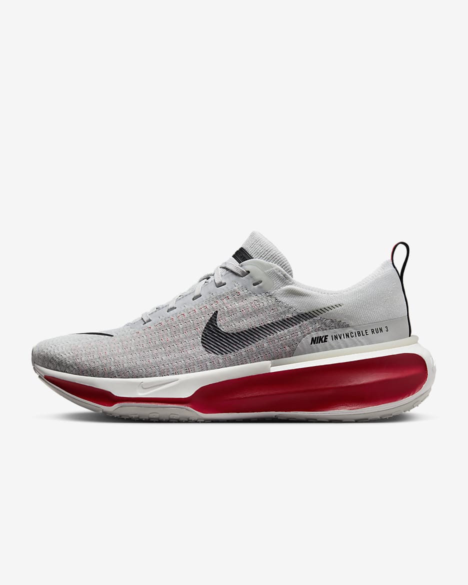 Nike Invincible 3 Men's Road Running Shoes - White/Fire Red/Cement Grey/Black