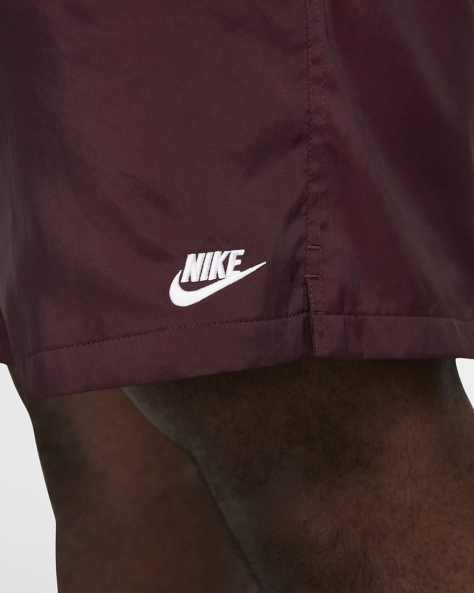 Nike Club Men's Woven Flow Shorts - Burgundy Crush/White