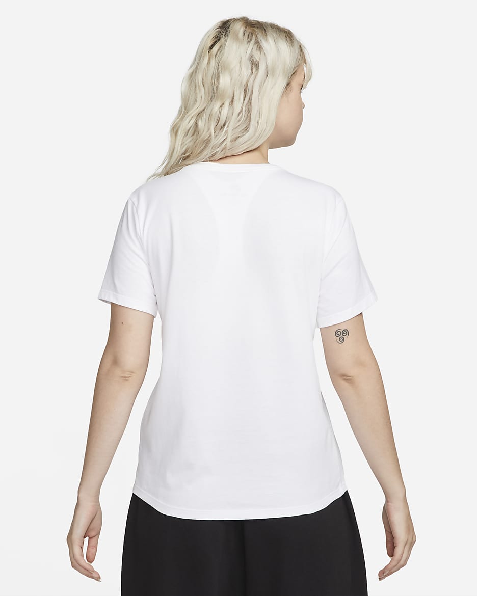 Playera para mujer Nike Sportswear Club Essentials - Blanco/Negro