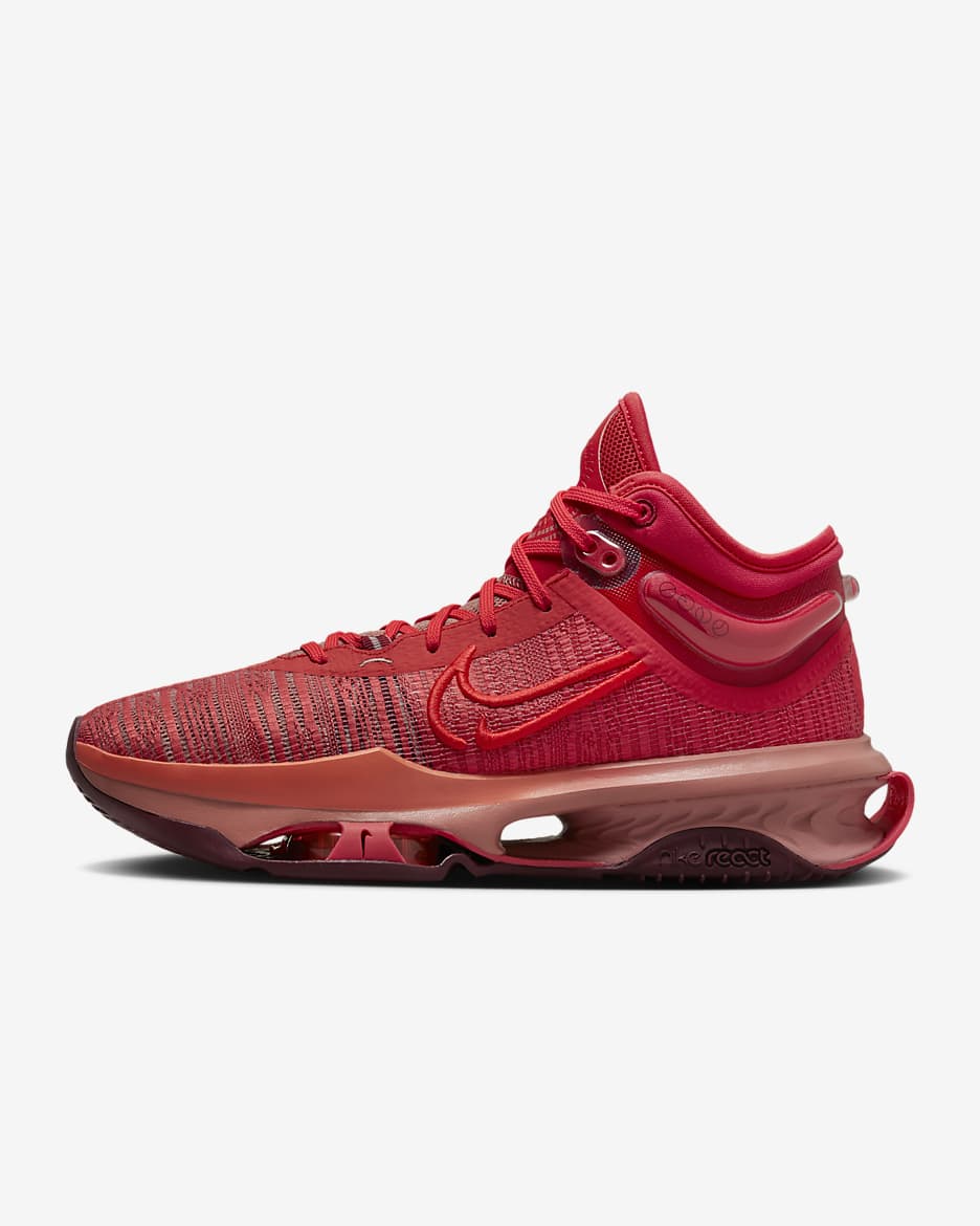 Tenis de básquetbol para hombre Nike G.T. Jump 2 - Rojo fusión claro/Rojo noble/Rojo pista/Carmesí brillante