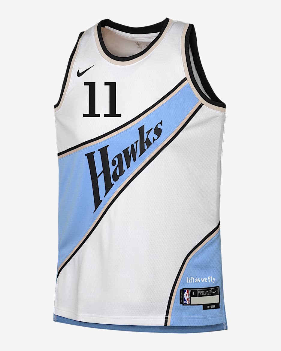 Trae Young Atlanta Hawks 2024/25 City Edition Big Kids' Nike Dri-FIT NBA Swingman Jersey - White