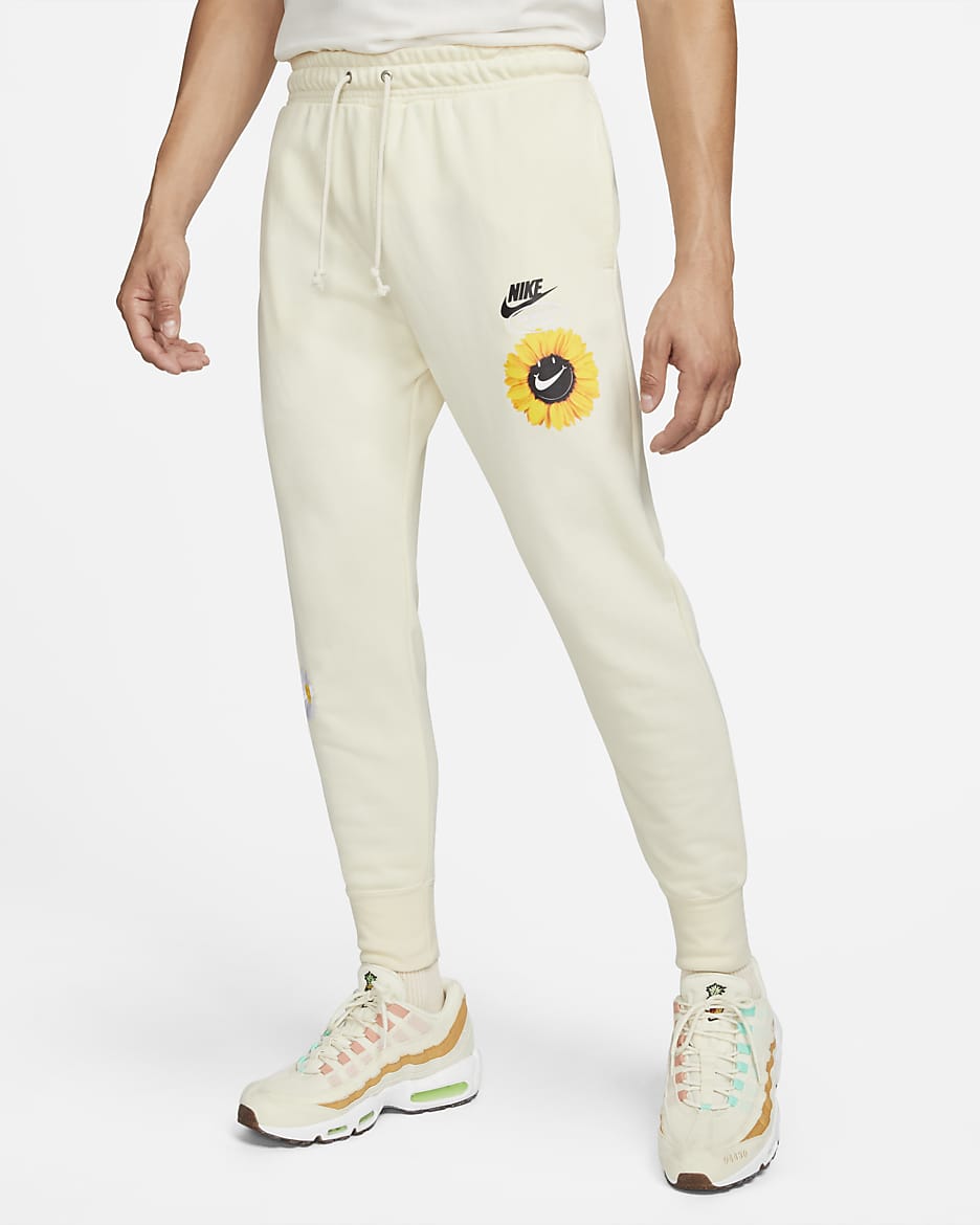 Nike Sportswear Men's French Terry Trousers - Coconut Milk/Black