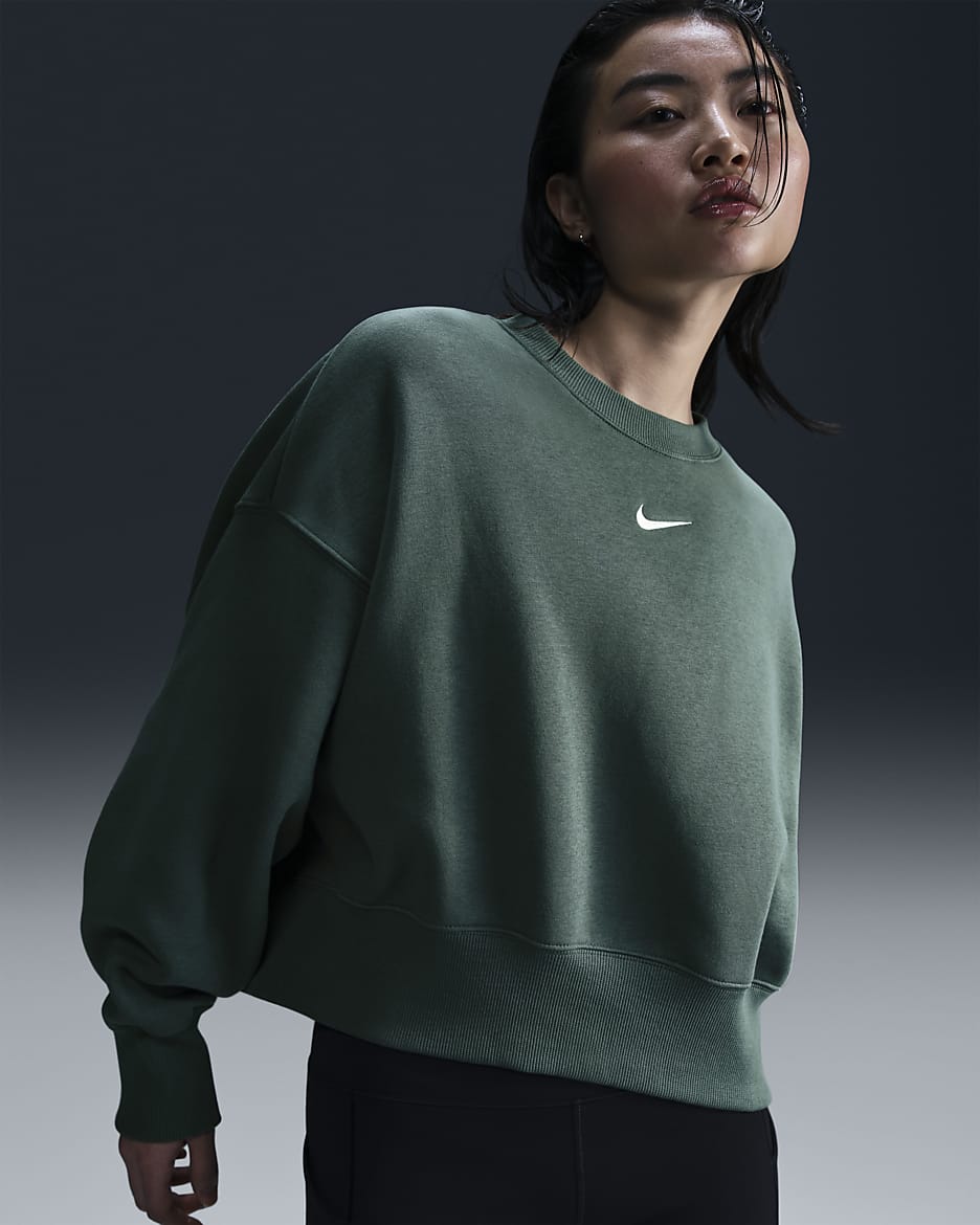 Nike Sportswear Phoenix Fleece Women's Over-Oversized Crewneck Sweatshirt - Vintage Green/Sail