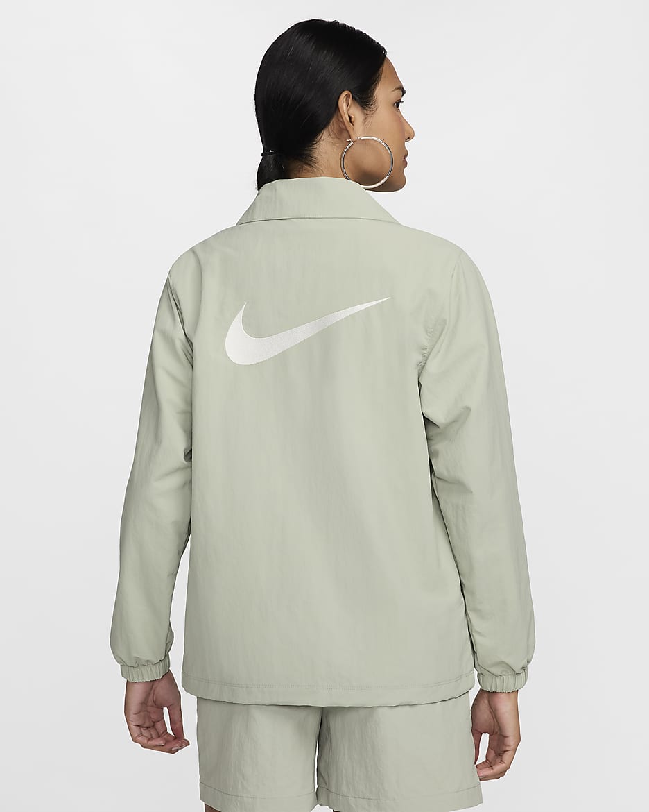 Nike Sportswear Essential Women's Oversized UV Woven Coaches' Jacket - Jade Horizon/Sail