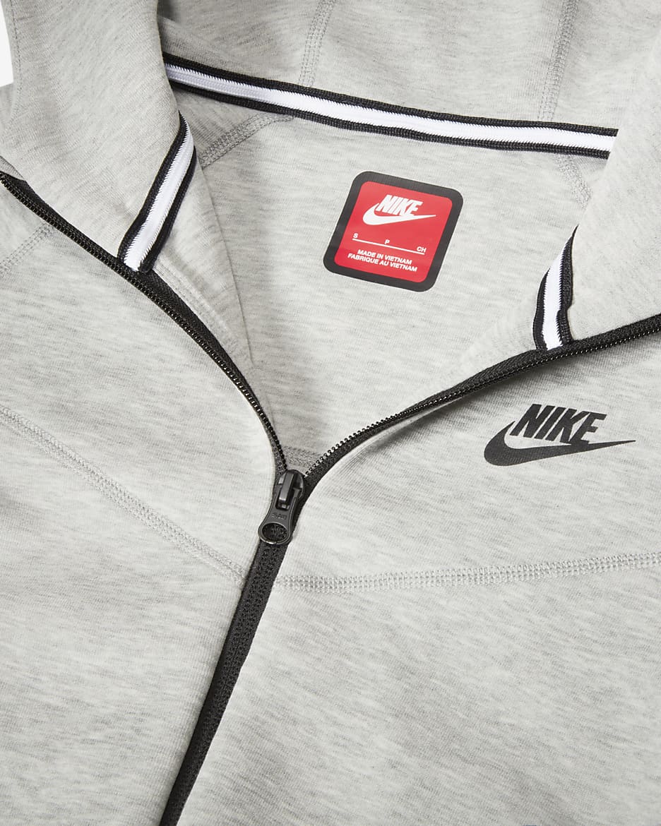 Nike Sportswear Tech Fleece Sudadera con capucha y cremallera completa - Niño - Gris oscuro jaspeado/Negro/Negro