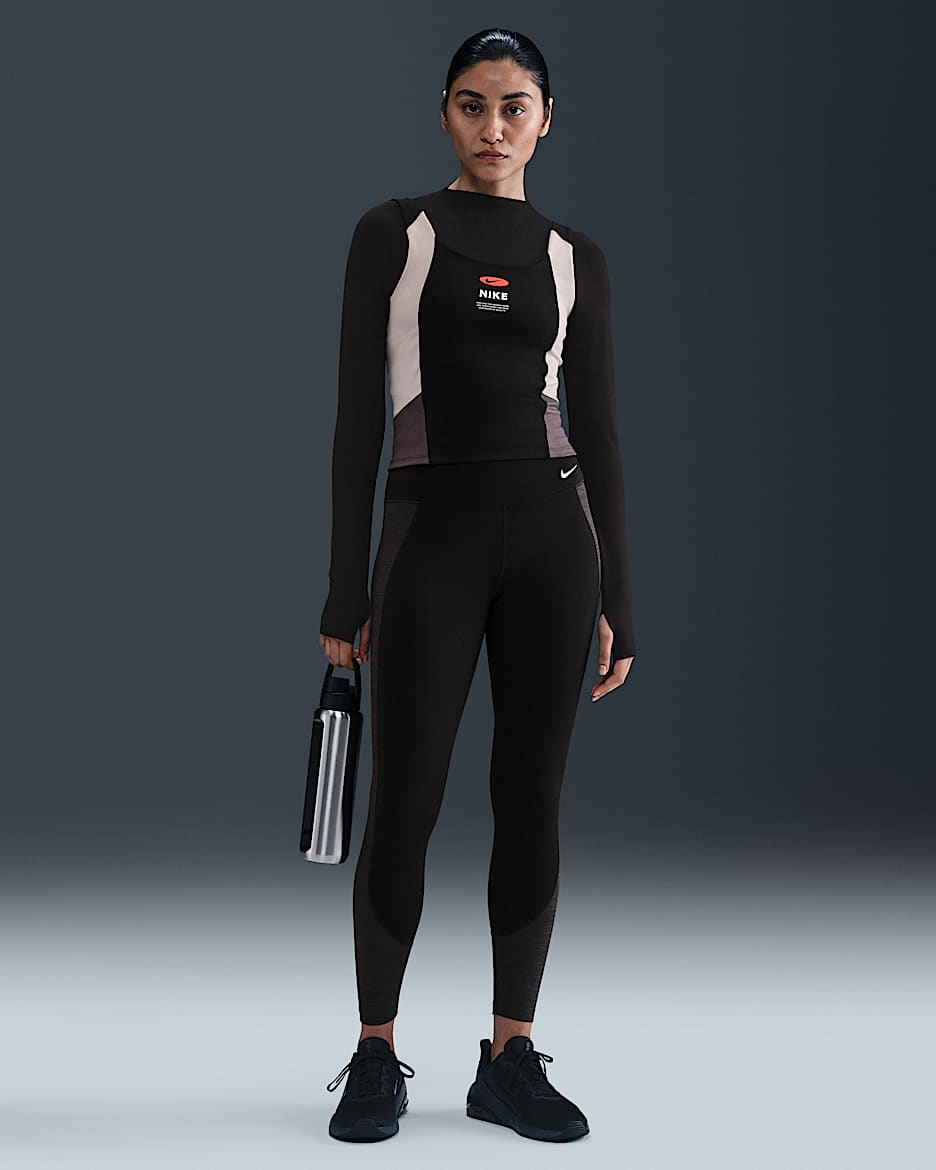 Nike One Women's High-Waisted 7/8 Leggings - Black/Dark Shadow/White