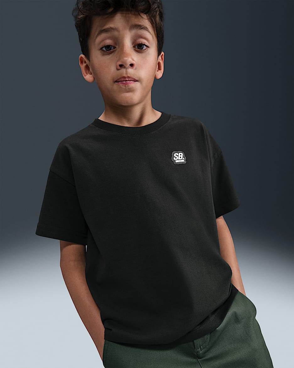 Playera de skateboarding para niños talla grande Nike SB - Negro