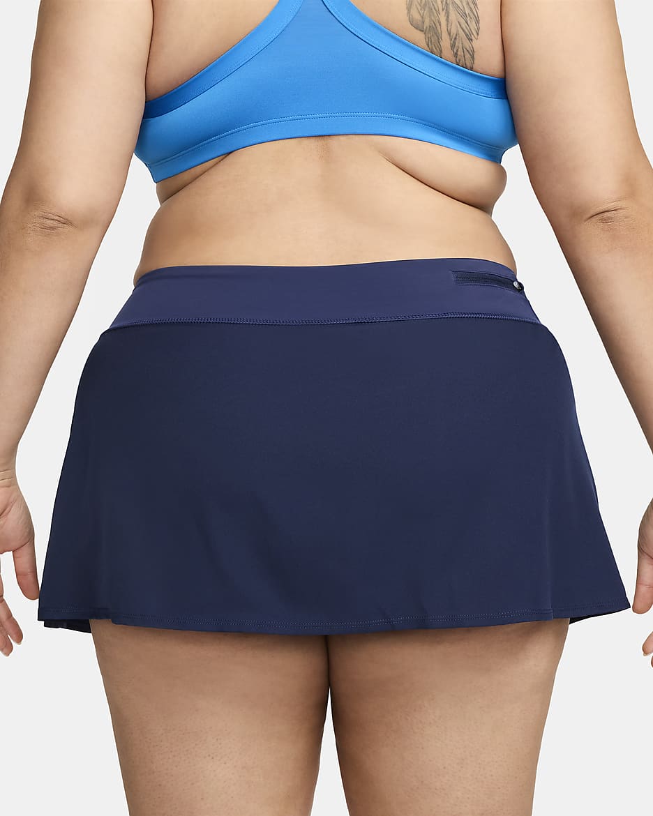 Falda de playa para mujer (talla grande) Nike Solid Element - Azul marino medianoche