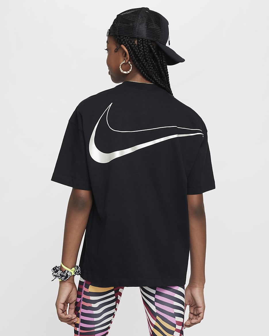 Nike Sportswear Older Kids' (Girls') Oversized T-Shirt - Black