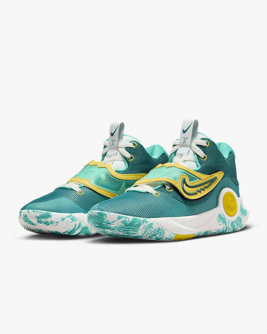 KD Trey 5 X EP Basketball Shoes - Clear Jade/Sail/Vivid Sulphur/Geode Teal