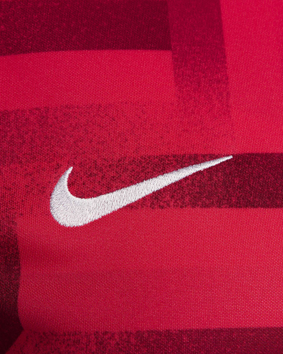 Haut de foot d'avant-match à manches courtes Nike Dri-FIT Angleterre Academy Pro pour femme - Siren Red/Blue Void/Blanc