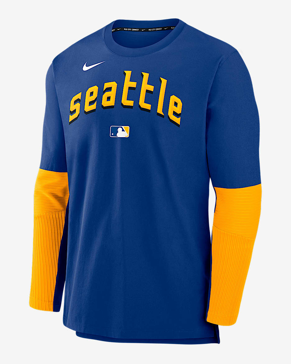 Seattle Mariners Authentic Collection City Connect Player Men's Nike Dri-FIT MLB Pullover Jacket - Royal