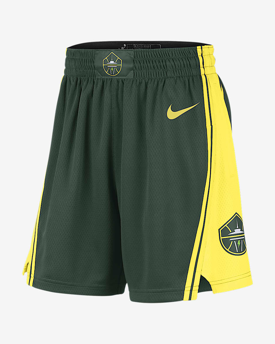 Seattle Storm 2025 Explorer Edition Women's Nike Dri-FIT WNBA Victory Shorts - Fir/Yellow Strike/Yellow Strike