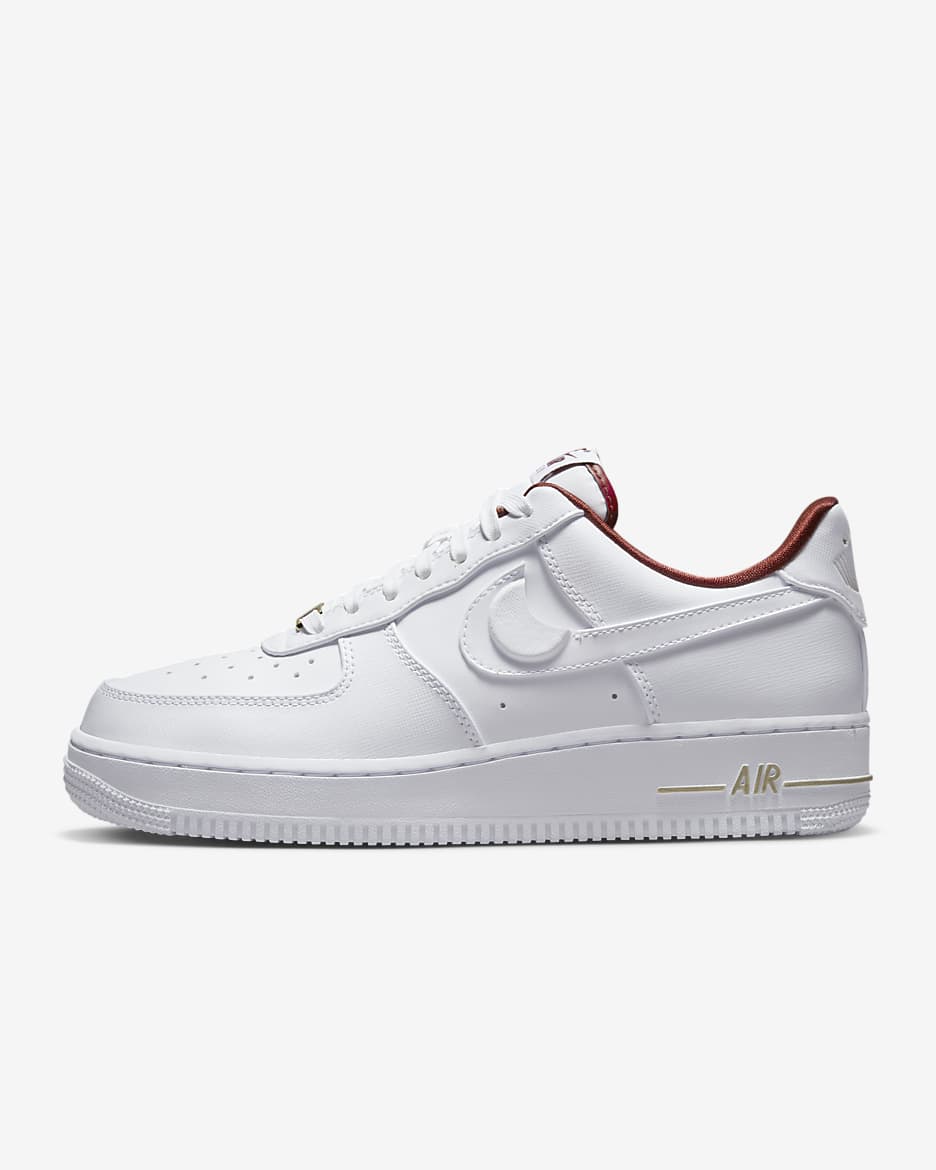 Nike Air Force 1 '07 SE Women's Shoes - White/Team Red/Metallic Gold Star/White