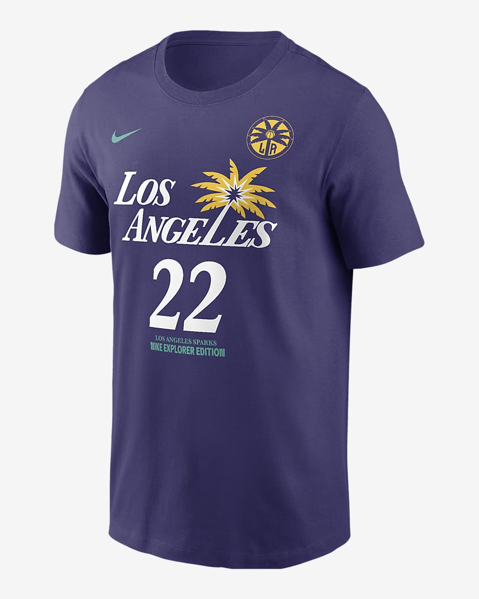 Playera Nike de la WNBA Cameron Brink Los Angeles Sparks Explorer Edition - Orquídea