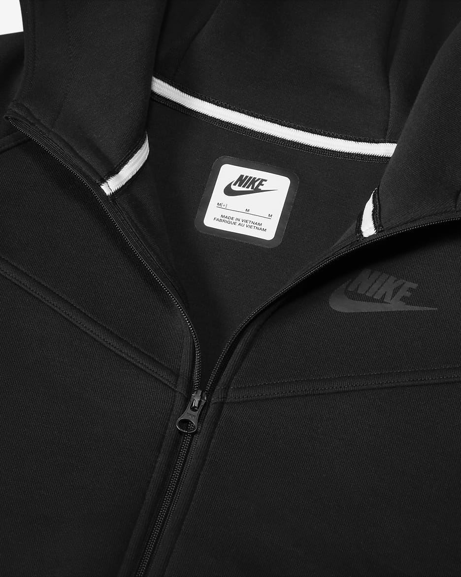 Nike Sportswear Tech Fleece Older Kids' (Girls') Full-Zip Hoodie (Extended Size) - Black/Black/Black