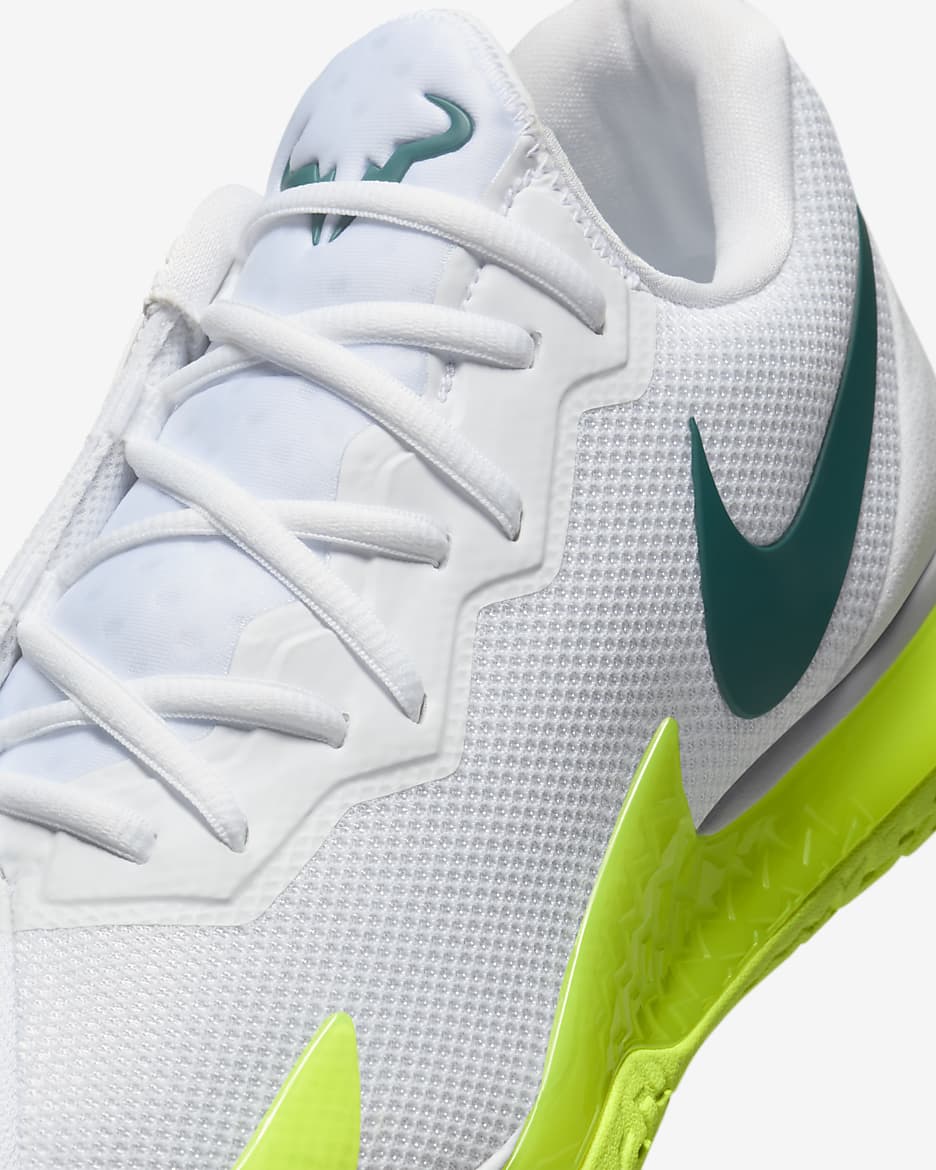 NikeCourt Zoom Vapor Cage 4 Rafa Men’s Hard Court Tennis Shoes - White/Volt/Geode Teal