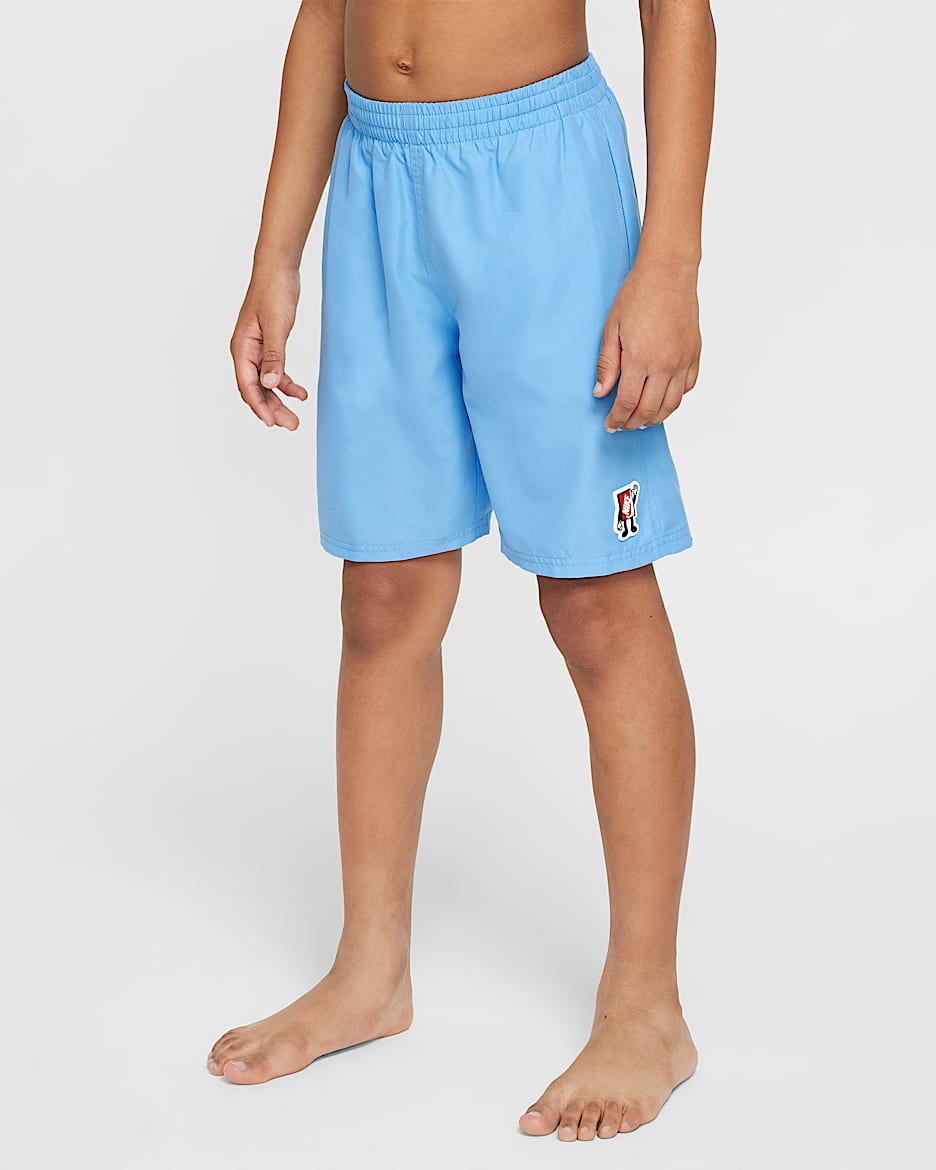 Traje de baño tipo short de voleibol con forro interior de 18 cm Nike Swim Breaker para niños talla grande - Azul universitario