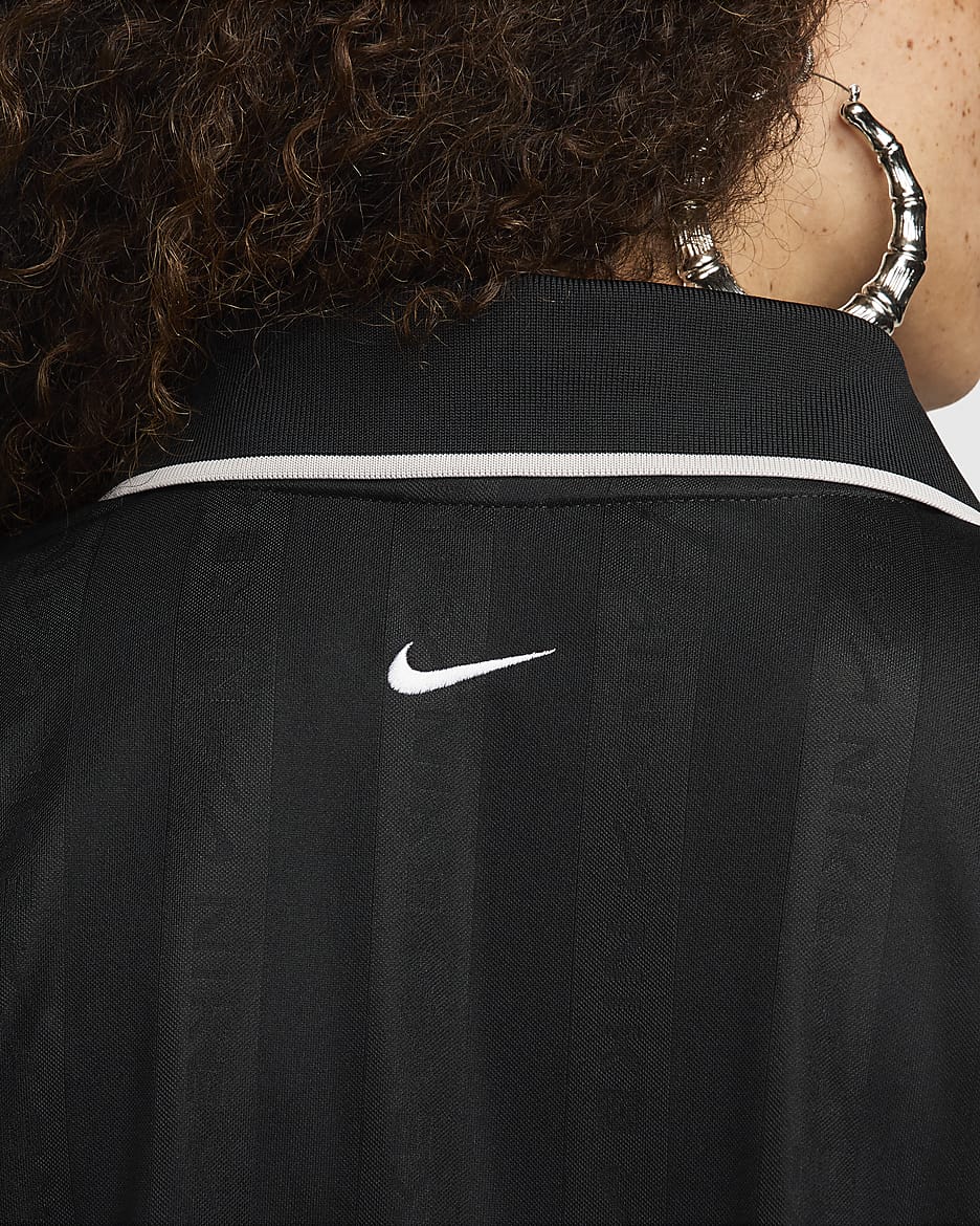 Nike Sportswear Collection Dri-FIT jacquard jersey met lange mouwen voor dames - Zwart/Light Iron Ore/Wit