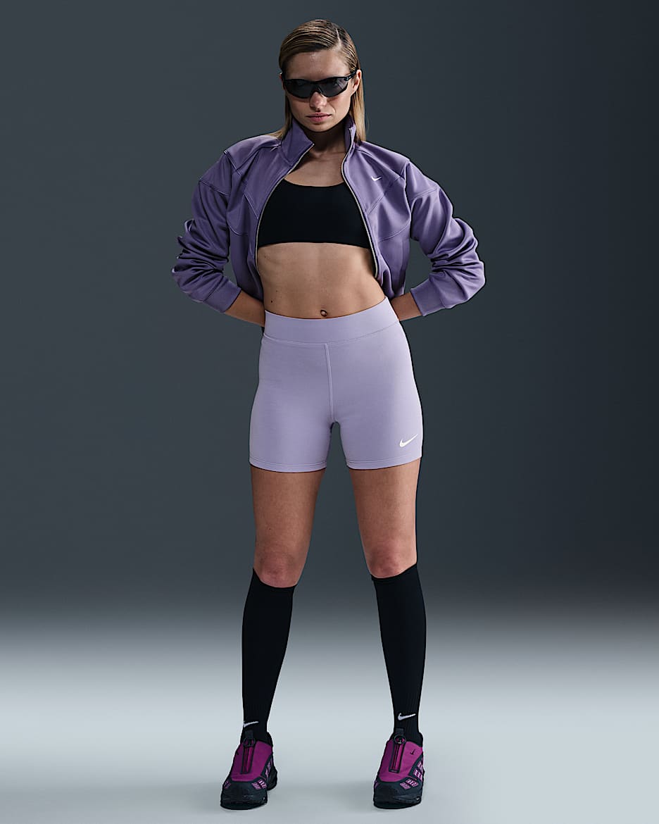 Nike Sportswear Classic-cykelshorts med høj talje (13 cm) til kvinder - Lilac Ice/Sail