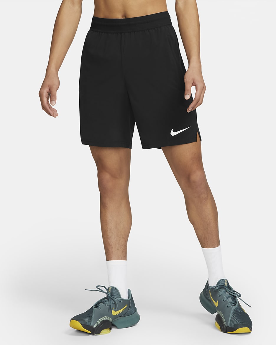 ナイキ プロ Dri-FIT フレックス ベント マックス メンズ 21cm トレーニングショートパンツ - ブラック/ホワイト