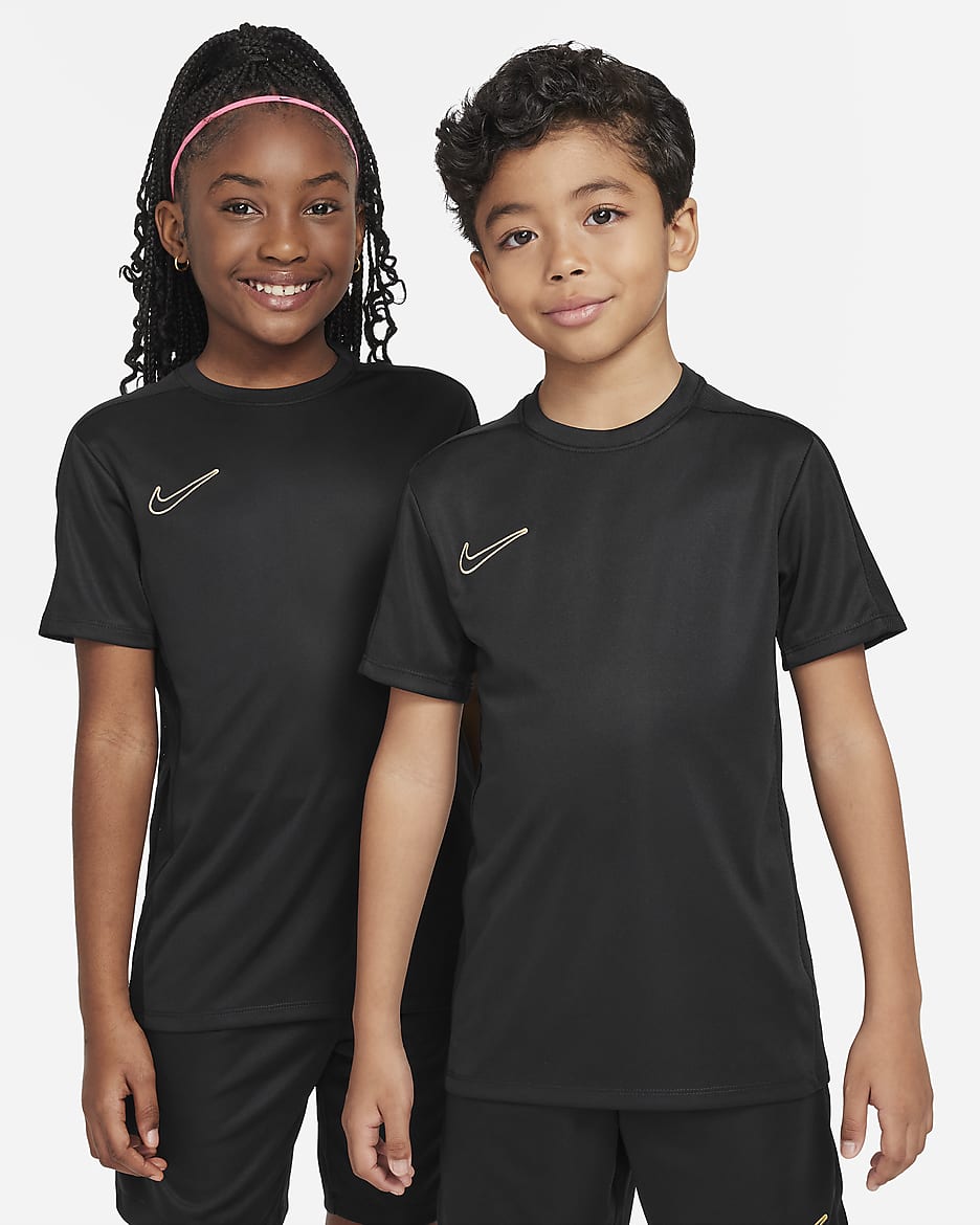 Nike Dri-FIT Academy Kids' Football Top - Black/Black/Metallic Gold