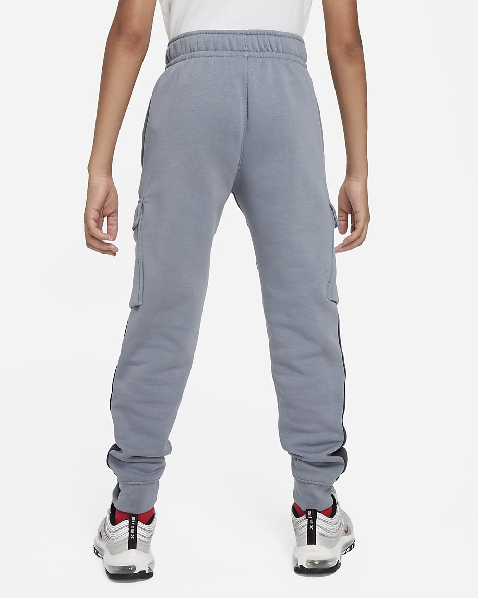 Pants cargo de tejido Fleece para niños talla grande Nike Air - Gris azulado/Antracita