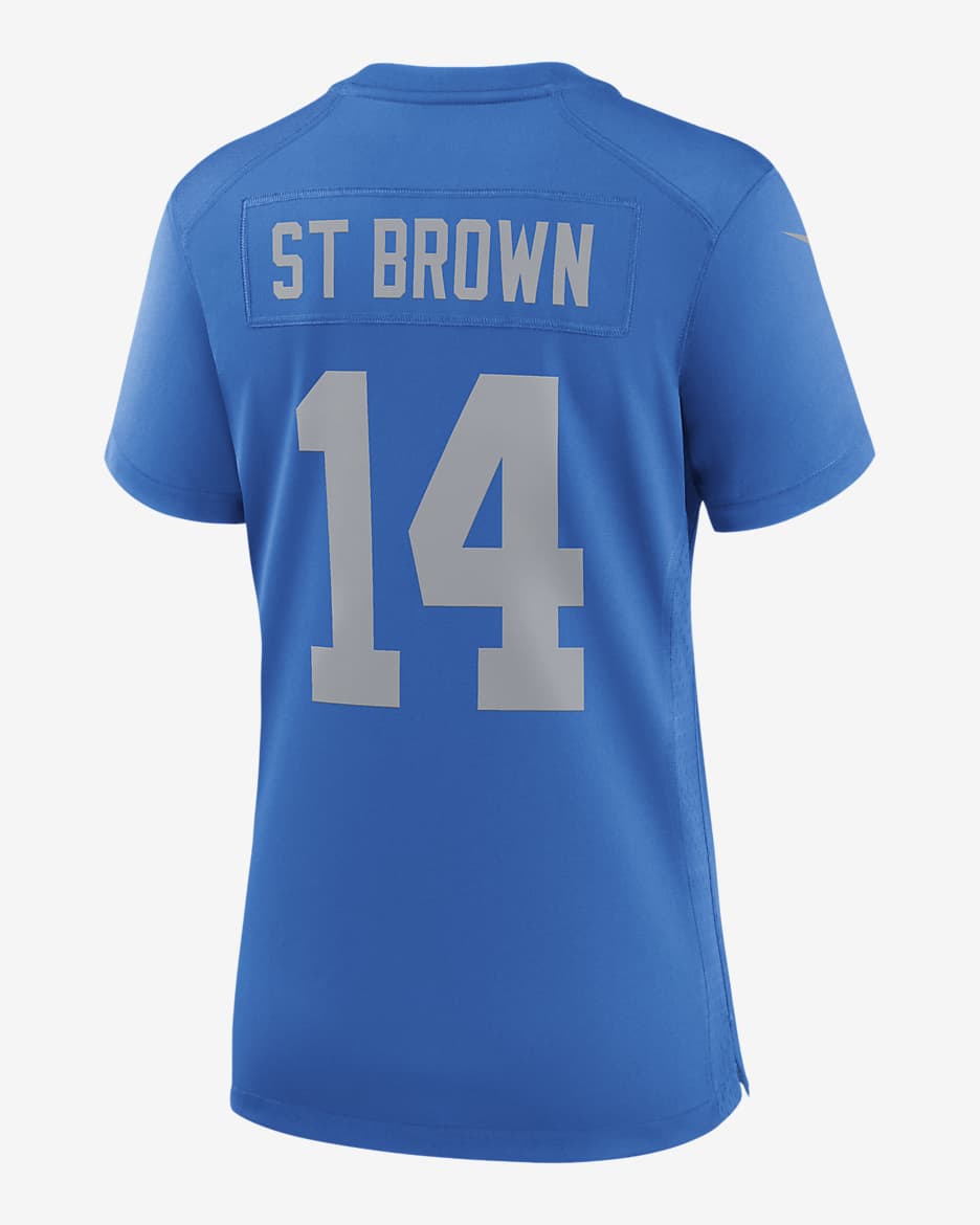 Amon-Ra St. Brown Detroit Lions Women's Nike NFL Game Football Jersey - Blue