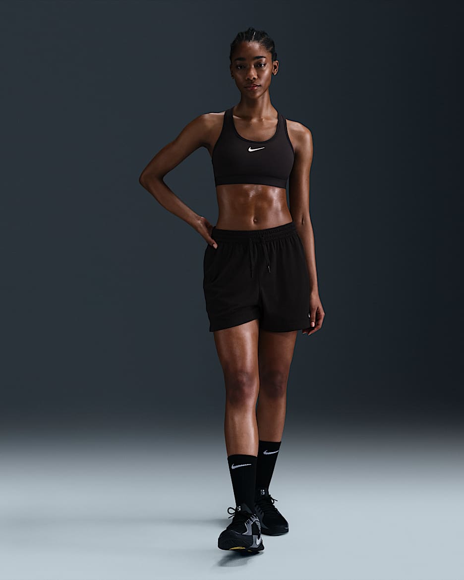 Shorts de básquetbol de malla Dri-FIT para mujer Nike Essential - Negro/Blanco