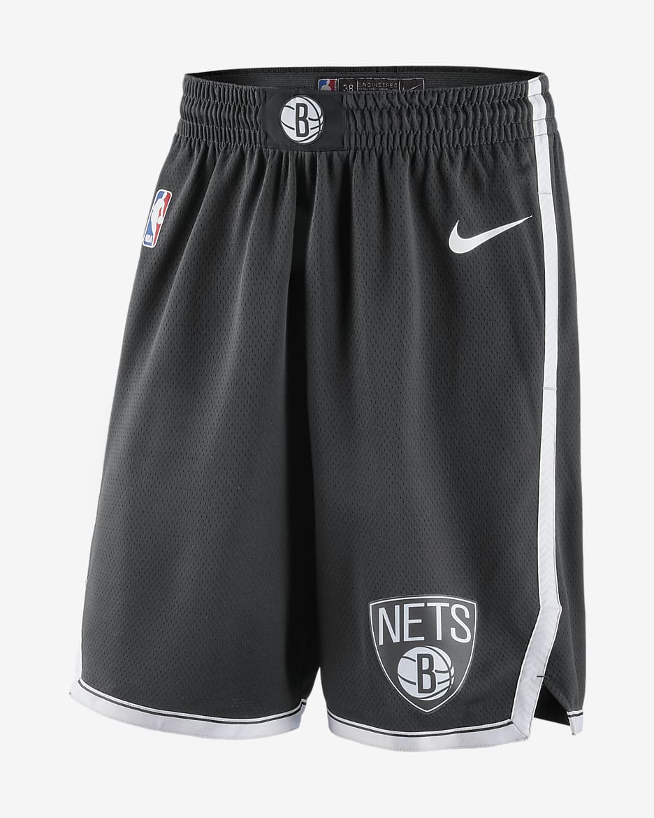 Brooklyn Nets Icon Edition Men's Nike NBA Swingman Shorts - Black/White