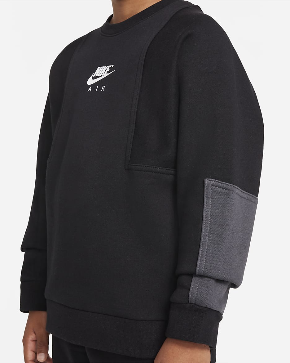 Nike Air Big Kids' (Boys') Sweatshirt - Black/Anthracite/White