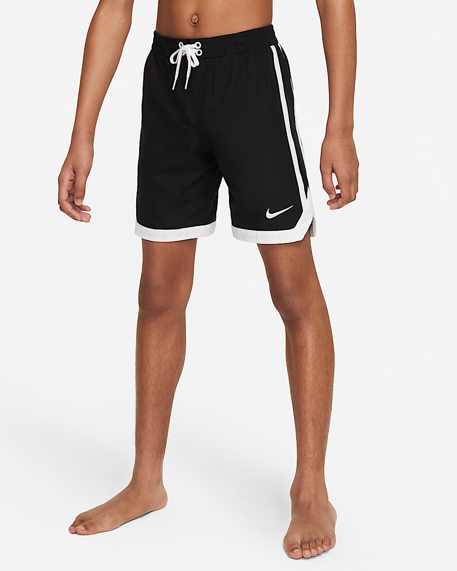 Shorts de natación de vóleibol de 18 cm para niño Nike - Negro/Blanco/Blanco