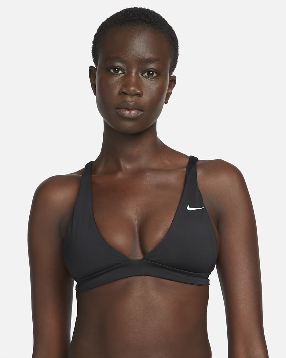 Top de bikini Bralette Nike Essential para mujer - Negro