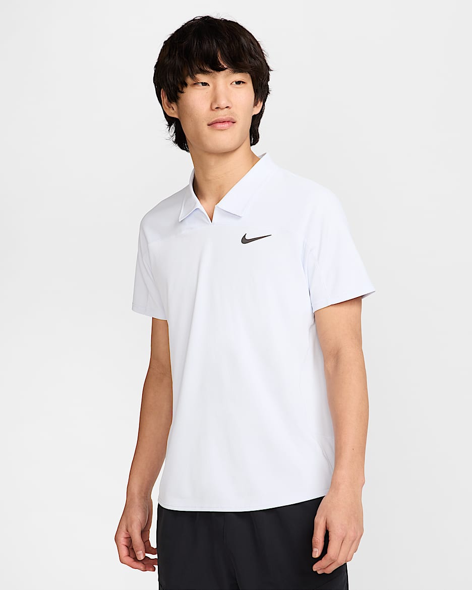 เสื้อโปโลเทนนิสผู้ชาย Dri-FIT ADV NikeCourt Slam - Football Grey/Medium Ash