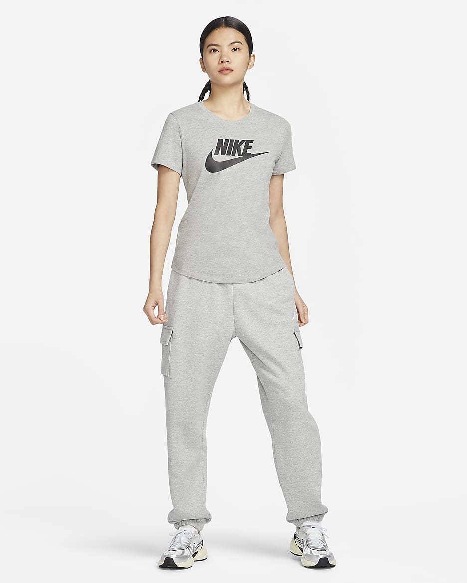 Nike Sportswear Essentials Women's Logo T-Shirt - Dark Grey Heather/Black