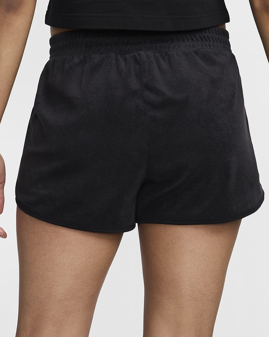 NikeCourt Heritage Women's Mid-Rise French Terry Tennis Shorts - Black/Black