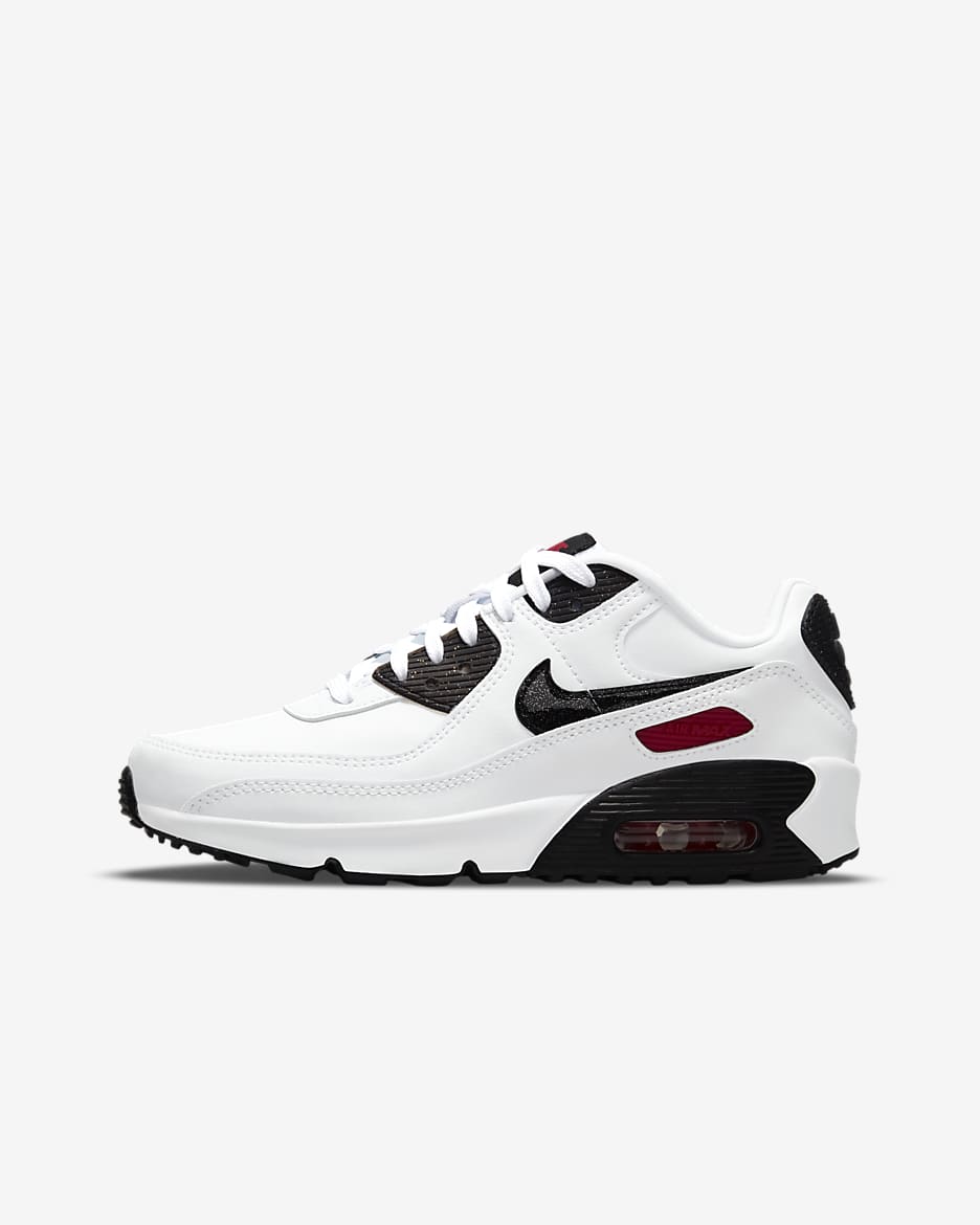Calzado para niños talla grande Nike Air Max 90 LTR SE - Blanco/Baya intenso/Negro