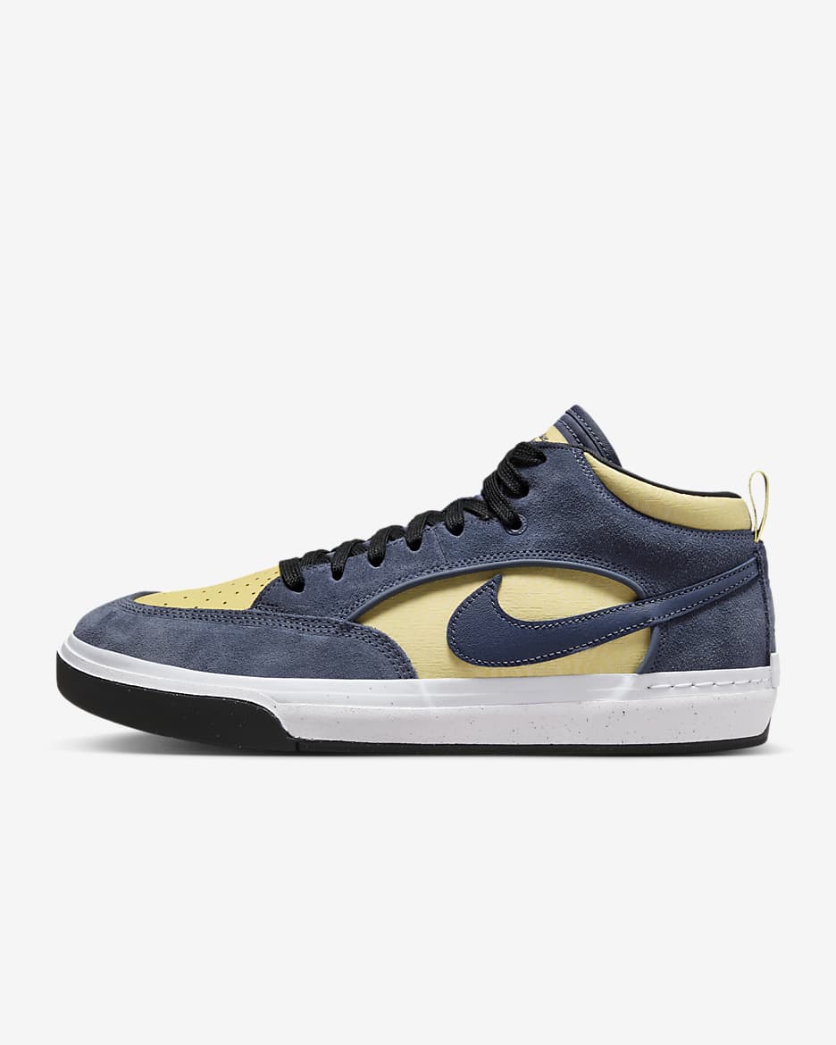 Tenis de skateboarding Nike SB React Leo - Trueno azul/Oro Saturno/Amarillo suave/Trueno azul