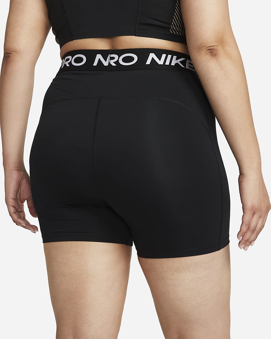 Nike Pro 365 damesshorts (13 cm, Plus Size) - Zwart/Wit