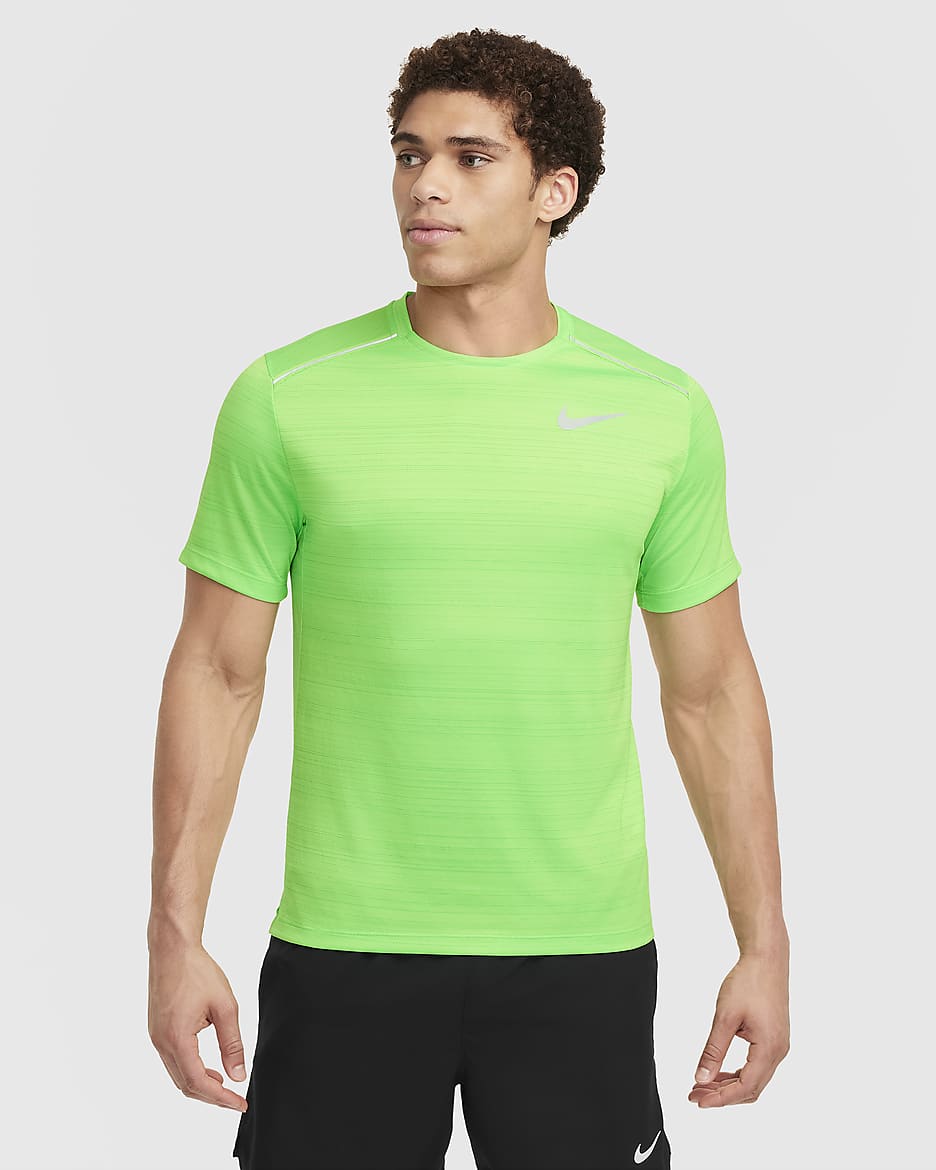 nike miler green t shirt