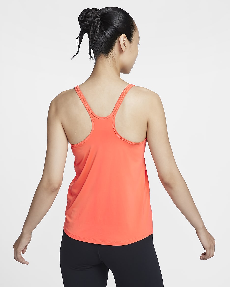 Nike One Classic 女款 Dri-FIT 細肩帶背心上衣 - Light Wild Mango/黑色