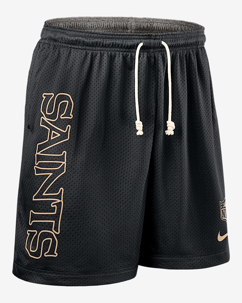 New Orleans Saints Sideline Reversible Men’s Nike Dri-FIT NFL Shorts - Black
