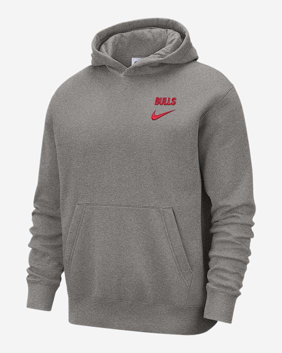 Sweat à capuche Nike NBA Chicago Bulls Club Courtside pour homme - Dark Grey Heather/University Red